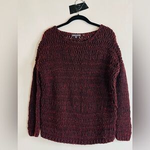 Vince Scoop Neck Crochet Sweater